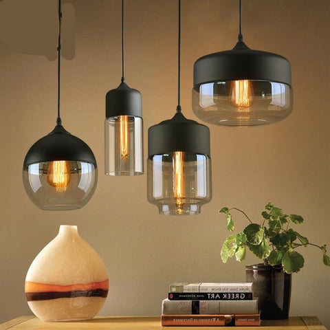 Modern loft hanging Glass Pendant Lamp Fixtures
