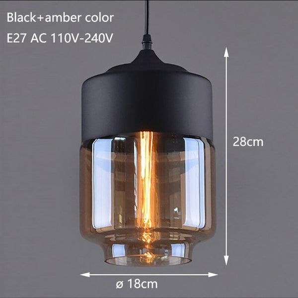 Modern loft hanging Glass Pendant Lamp Fixtures