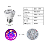 Full Spectrum E27 220V LED Plant Grow Light